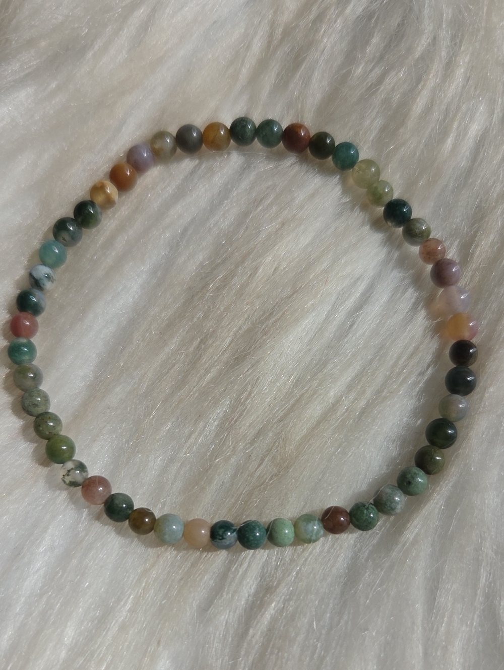 Multicolor Natural Agate Beaded Stretch Bracelet - Women Jewelry